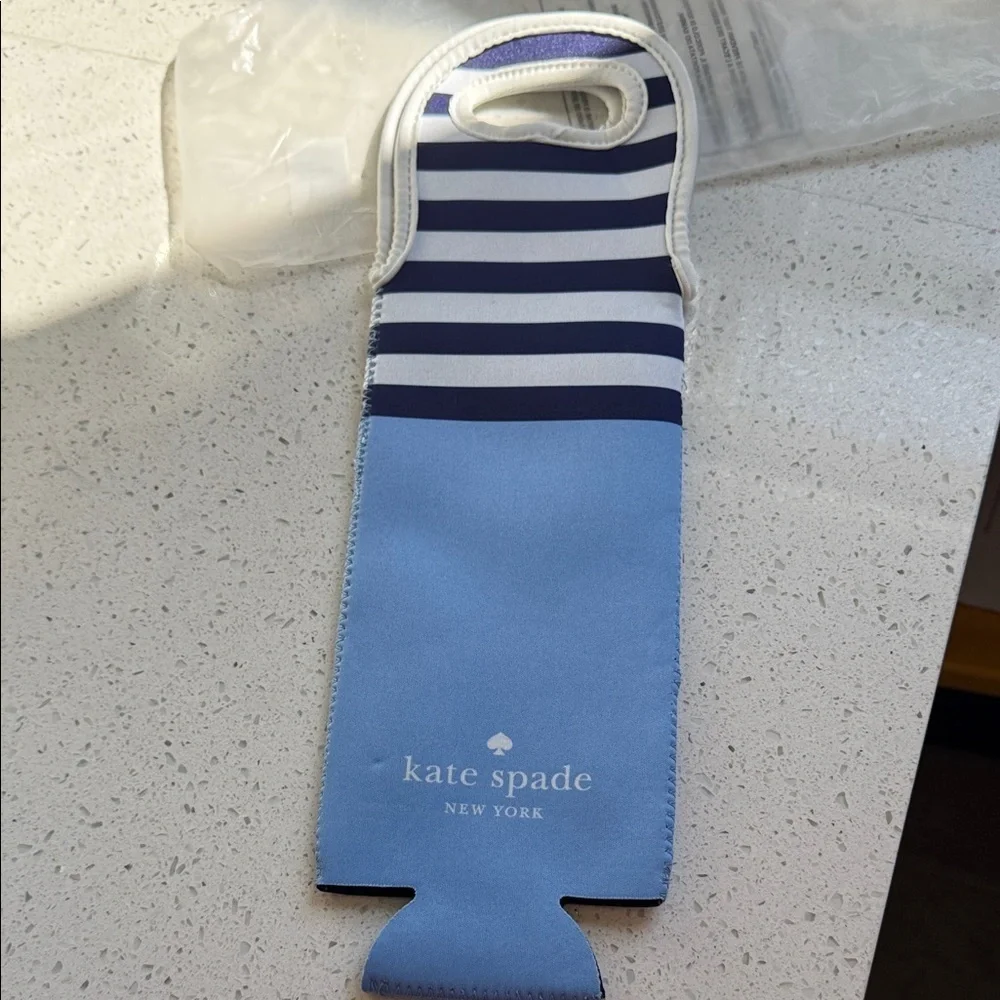New Kate Spade Navy and Light Blue Wine Carrier
